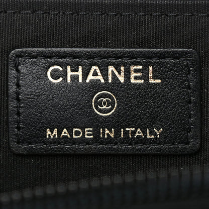 Chanel Calfskin Chain Embossed CC Key Holder Case Black 6 of 9