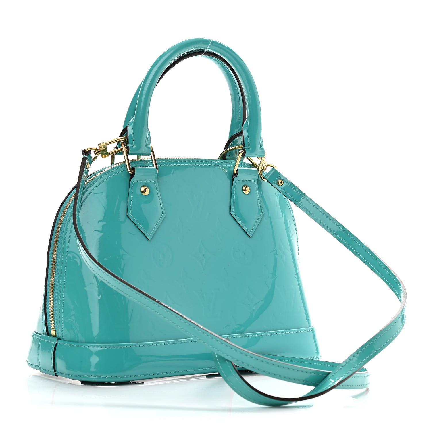 Louis Vuitton Vernis Alma BB Blue Lagon 2 of 8