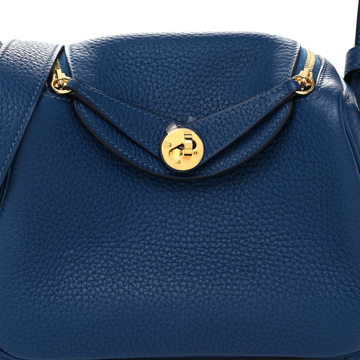 Hermes Taurillon Clemence Mini Lindy 20 Deep Bleu 7 of 10