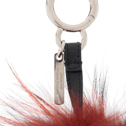 Fendi Fox Mink Rabbit Fur Kooky Monster Bag Bug Charm Red Pink 5 of 5