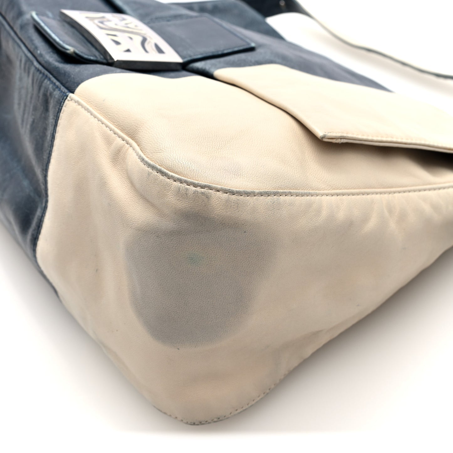 Vitello Bi-Color Mama Baguette Blue Beige
