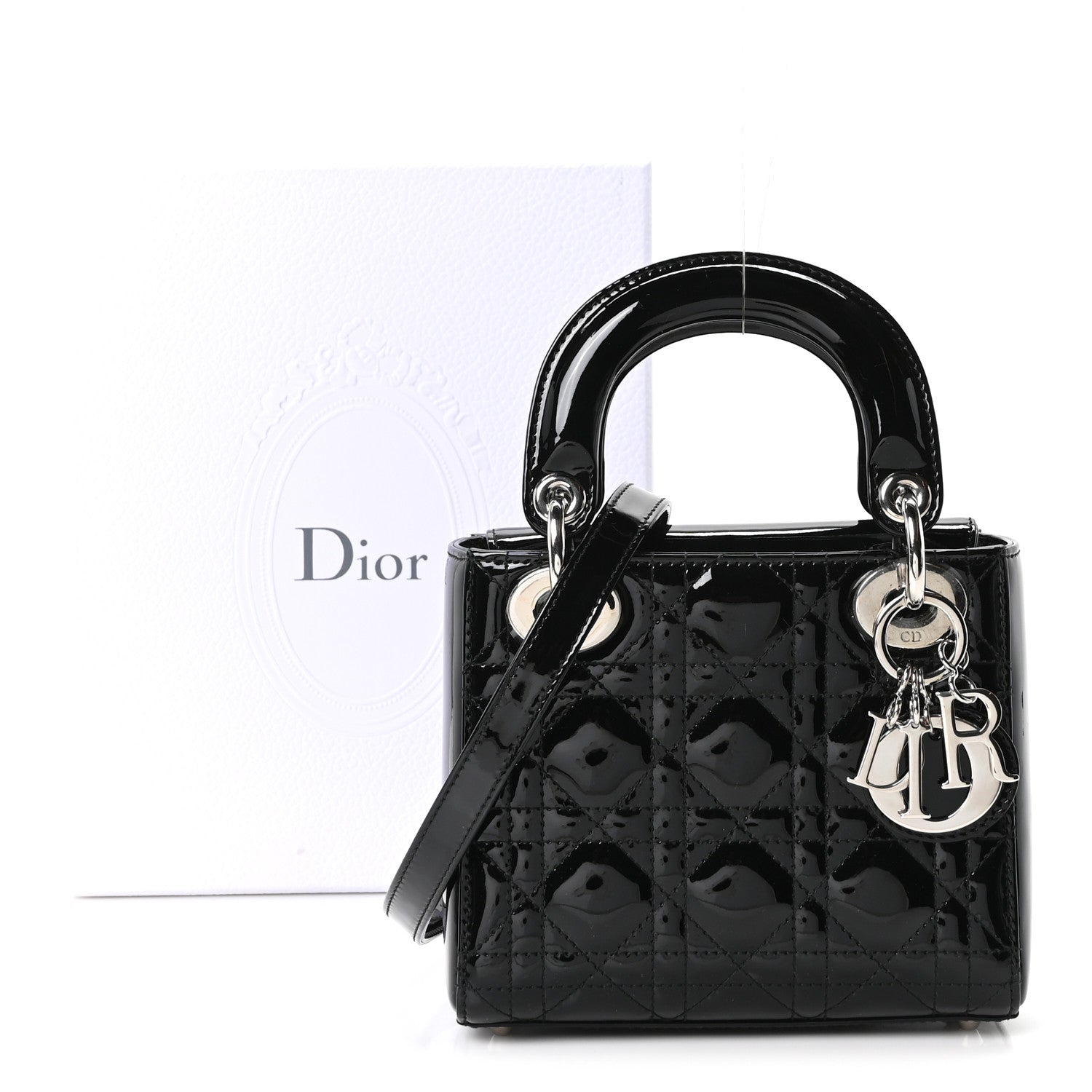 Christian Dior Patent Cannage Mini Lady Dior Black 10 of 10
