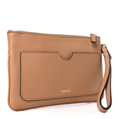 Versace Grained Calfskin La Medusa Pouch Beige 3 of 8