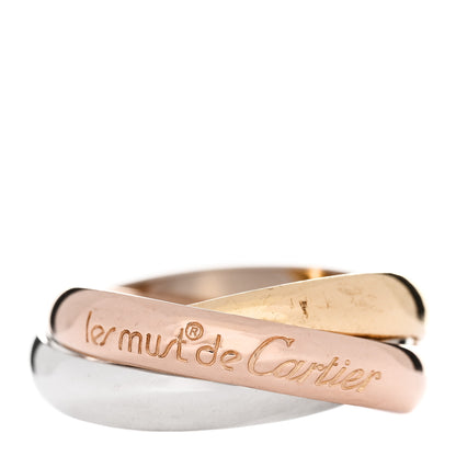 Cartier 18K Pink Yellow White Gold Classic Les Must De Cartier Trinity Ring 51 5.75 1 of 5