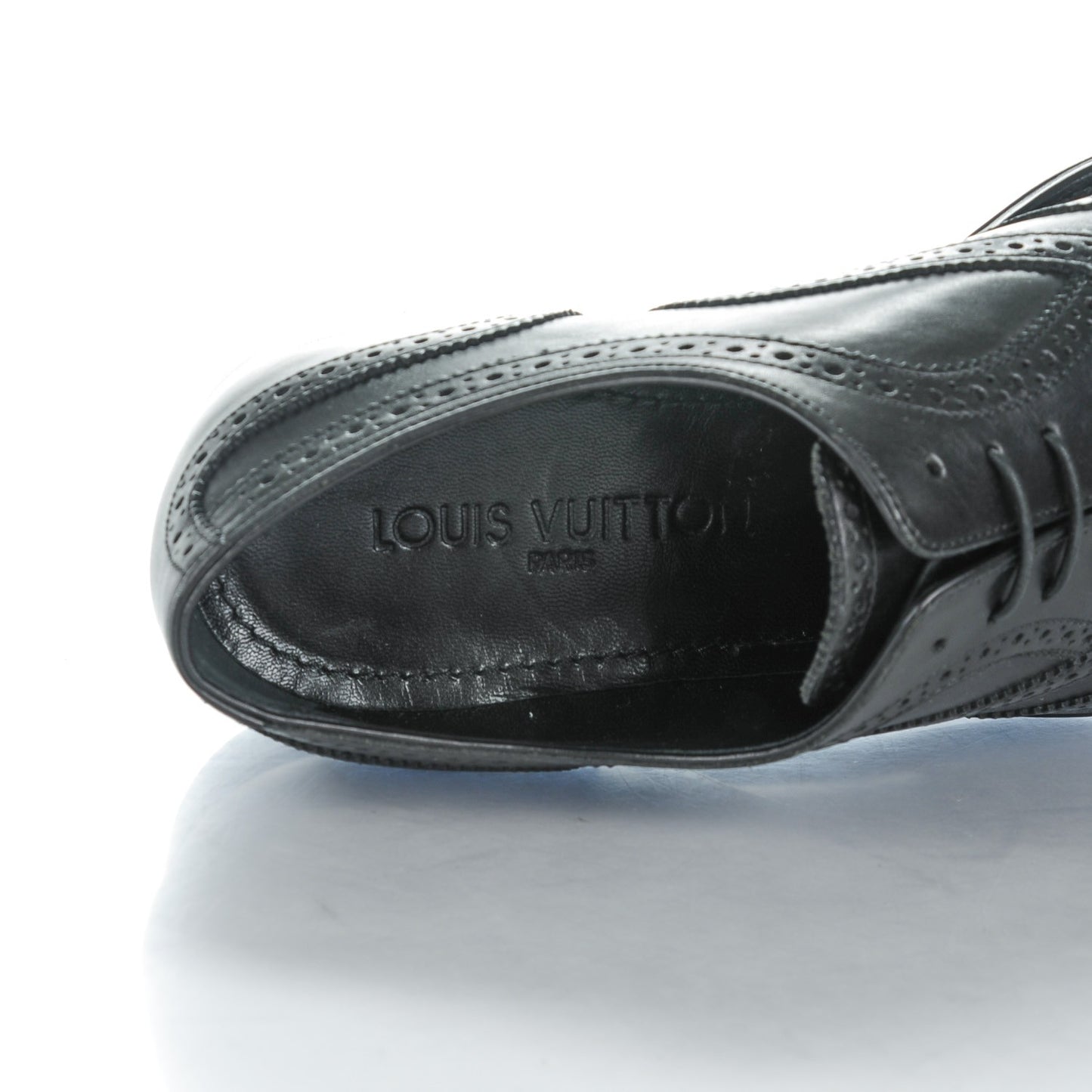 Calfskin Mens Wingtip Oxfords 6.5 Black