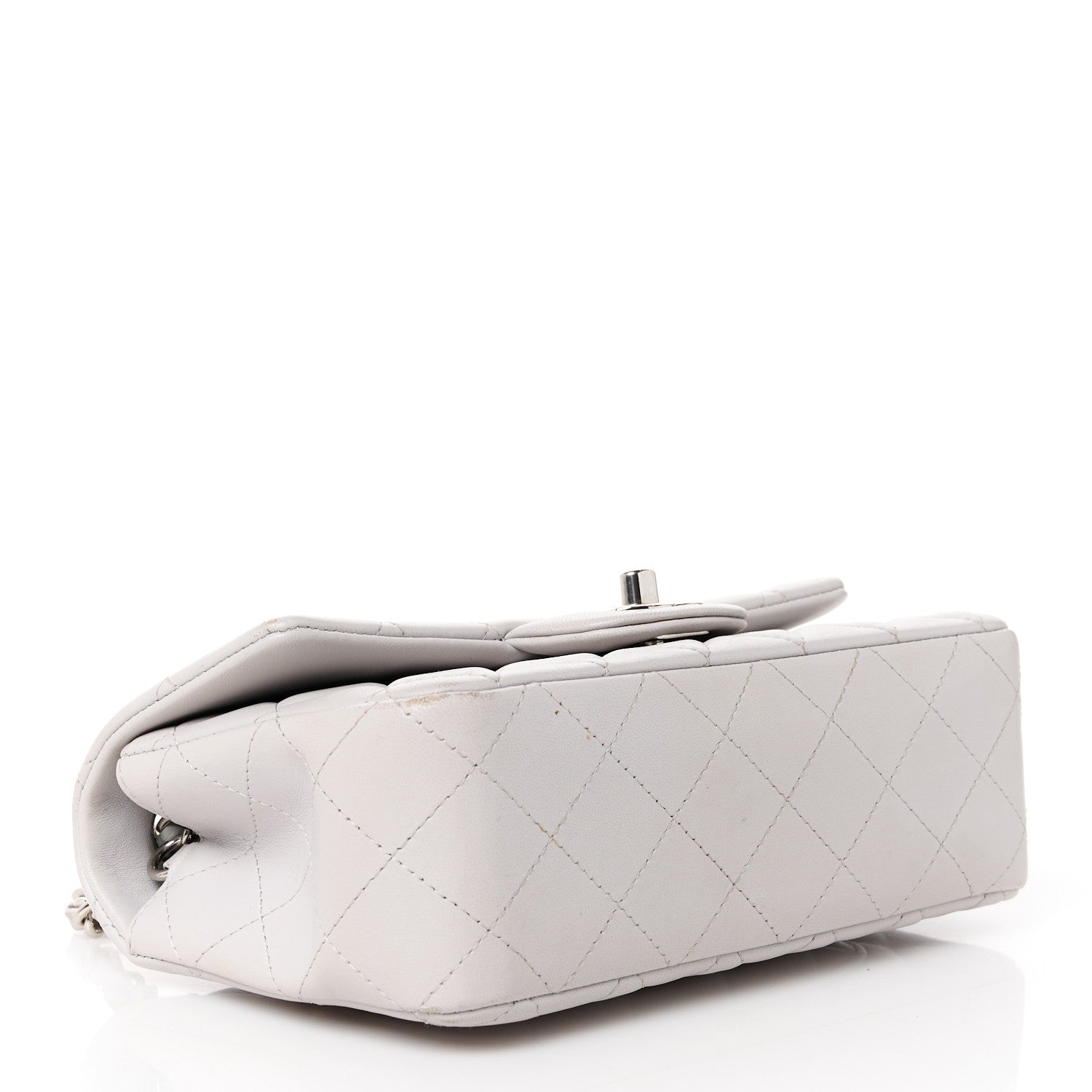 Chanel Lambskin Quilted Mini Rectangular Flap Grey 4 of 13