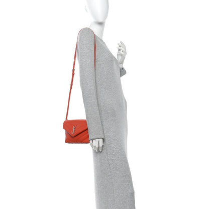 Saint Laurent Calfskin Y Quilted Monogram Toy Loulou Crossbody Bag Coral 2 of 10
