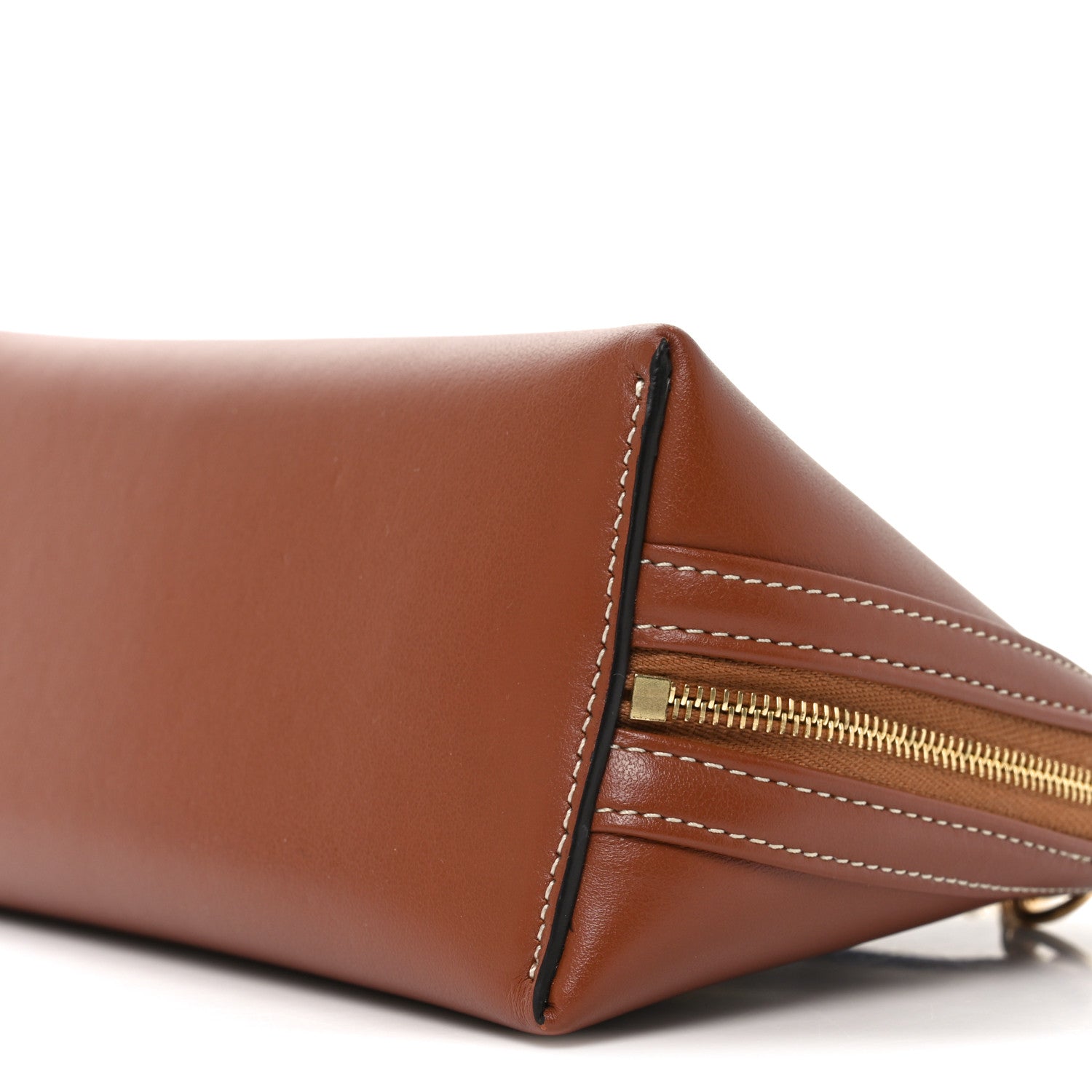 Celine Smooth Calfskin Cuir Triomphe Clutch on Chain Tan 7 of 8