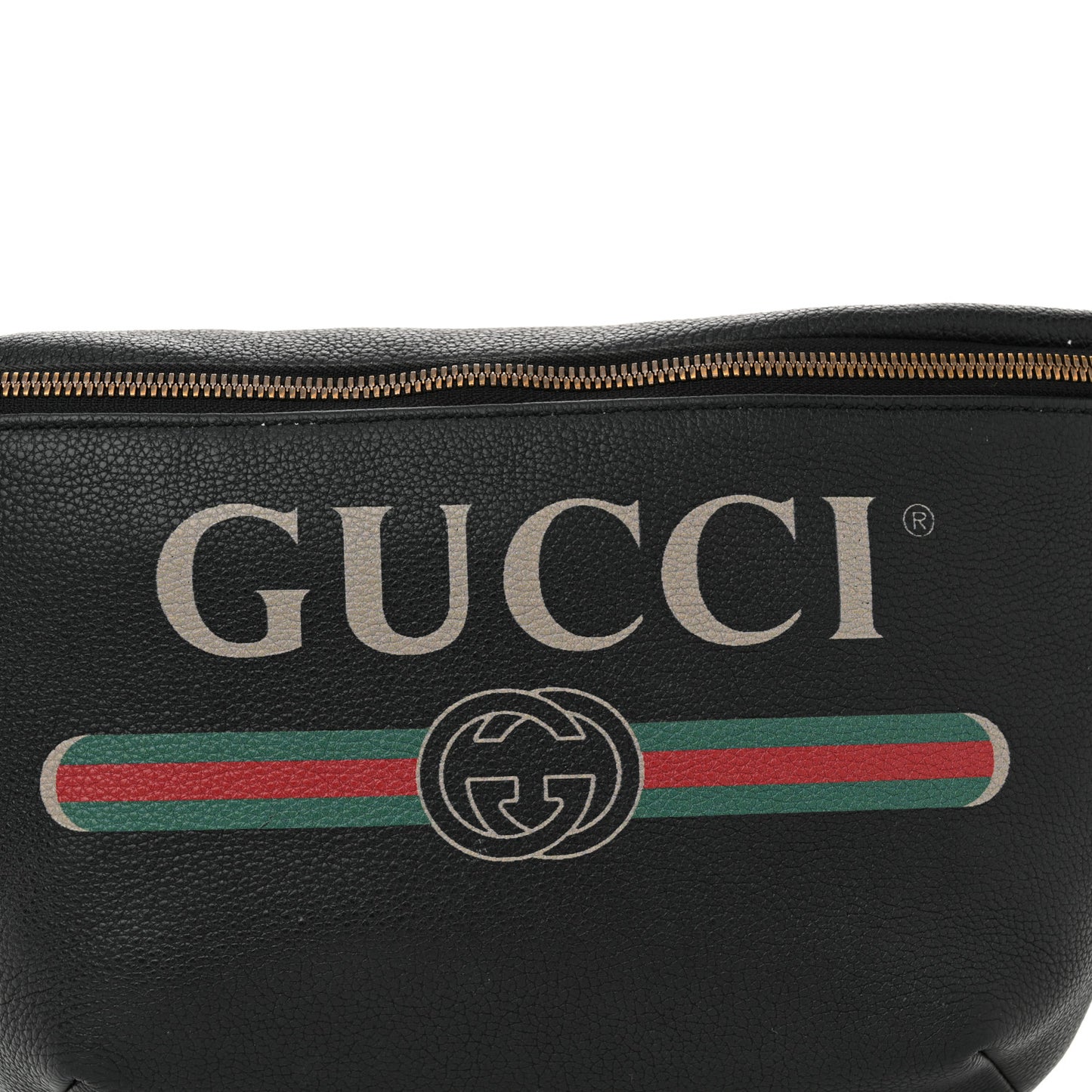 Grained Calfskin Small Logo Belt Bag Black