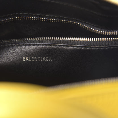 Balenciaga Shiny Day Calfskin Logo XS Triangle Duffle Jaune Black 7 of 11