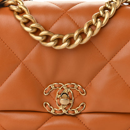 Chanel Lambskin Quilted Medium Chanel 19 Flap Light Brown 8 of 11