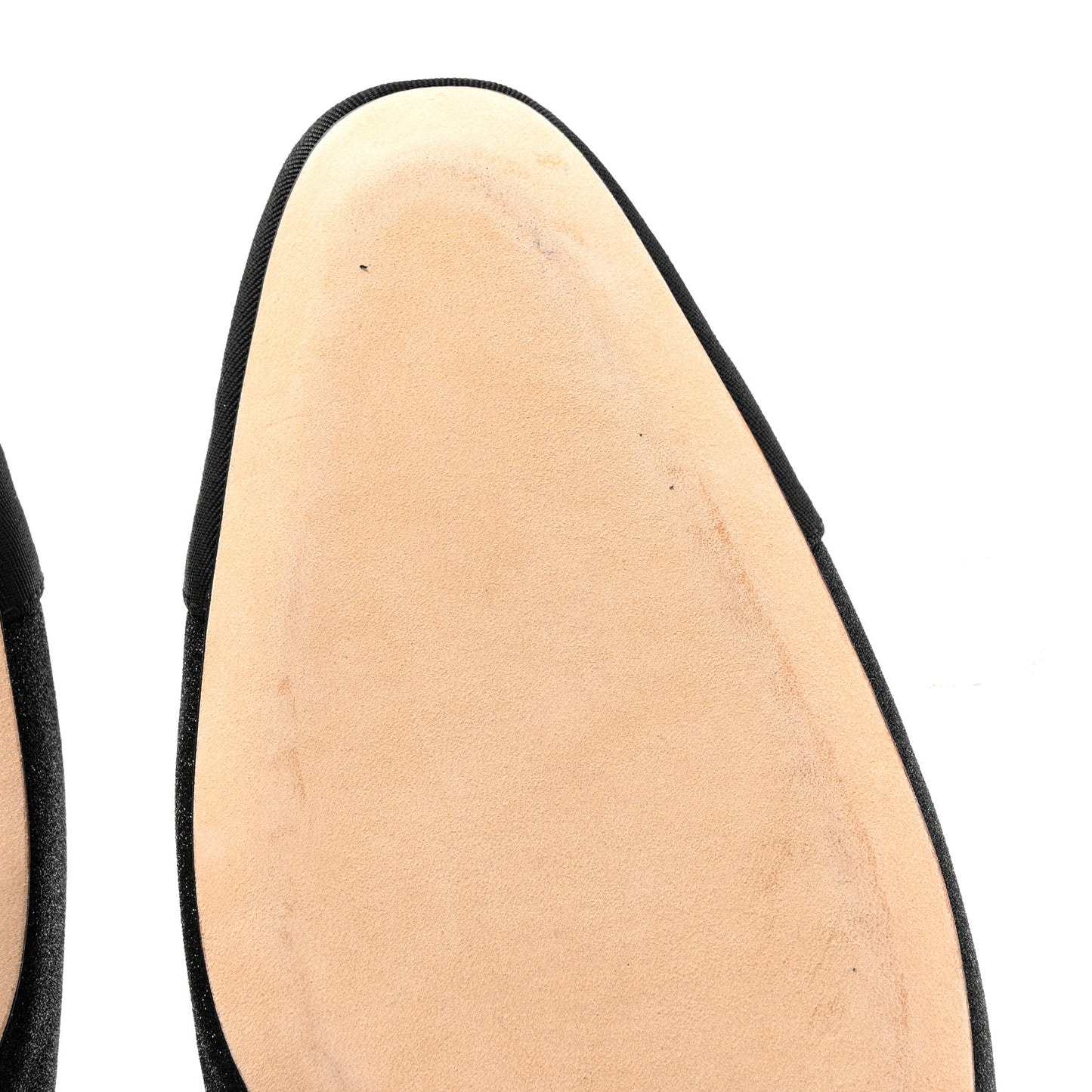 Glitter Calfskin Grosgrain CC Slingback Flats 37 Black