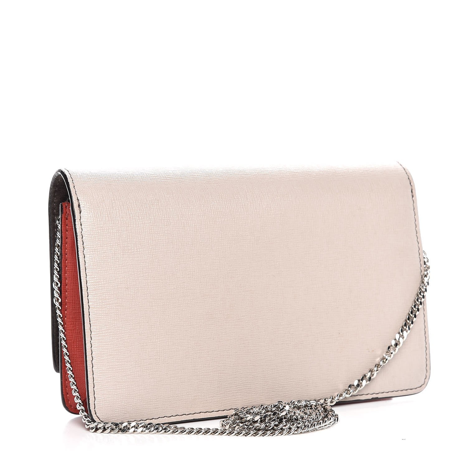 Fendi Vitello Elite Monster Eyes Studded Tube Wallet on Chain Carbone White Multicolor 3 of 8