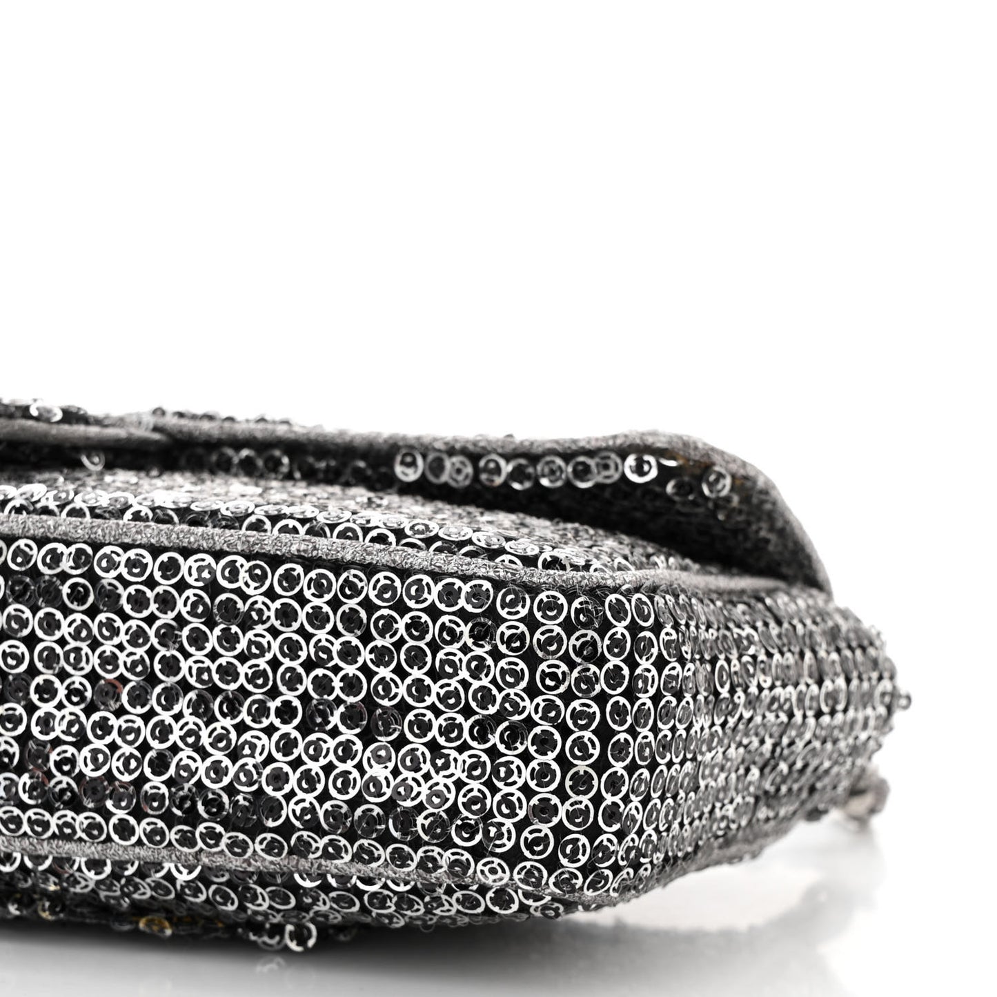 Sequin East West Flap Dark Silver