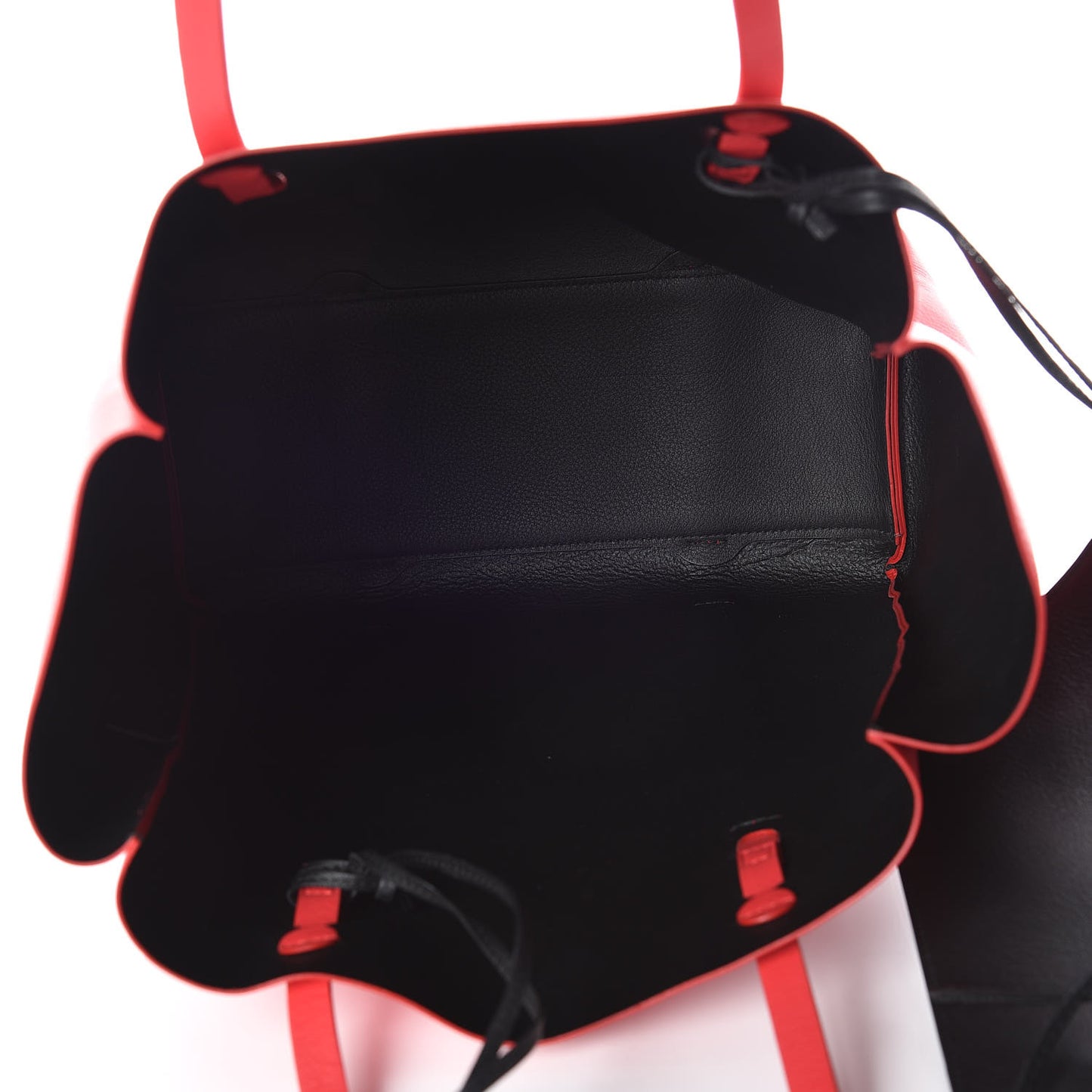 Veau Baltimore Double Sided Small Everyday Tote Rouge Vermeil Black