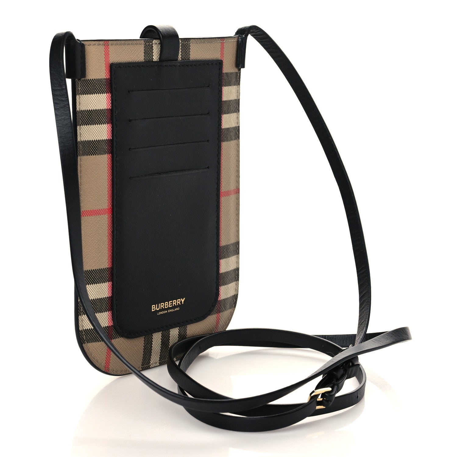 Burberry E-Canvas Calfskin Vintage Check Anne Phone Case With Strap Archive Beige 2 of 5
