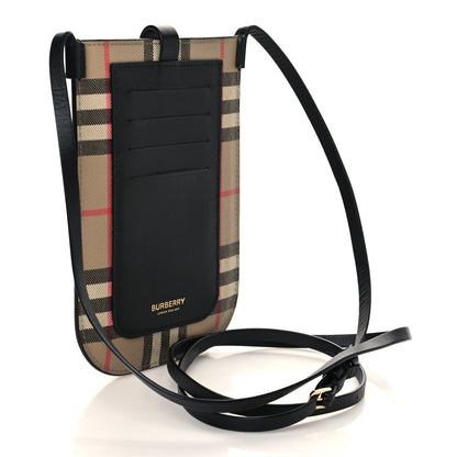 Burberry E-Canvas Calfskin Vintage Check Anne Phone Case With Strap Archive Beige 2 of 5