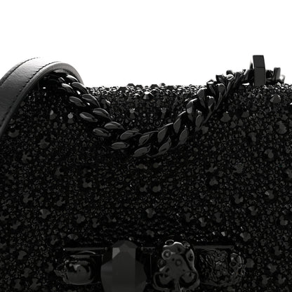 Alexander McQueen Calfskin Crystal Chain Clutch Black 7 of 12
