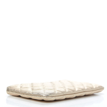 Chanel Metallic Lambskin Quilted Cosmetic Pouch Gold 4 of 10