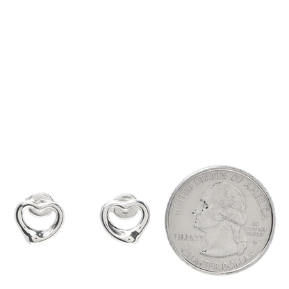 Tiffany Sterling Silver 11mm Elsa Peretti Open Heart Earrings 2 of 4