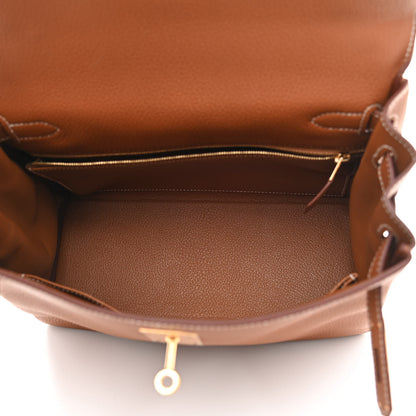 Hermes Taurillon Clemence Kelly Retourne 28 Gold 5 of 12