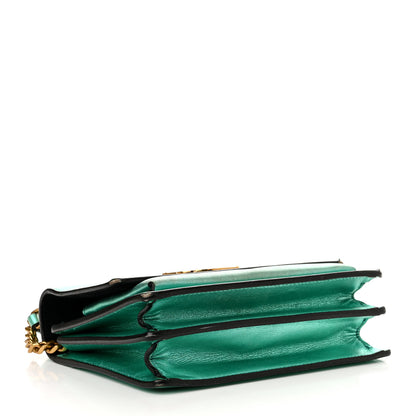 Saint Laurent Metallic Calfskin Small Monogram Sunset Chlorophille 4 of 12