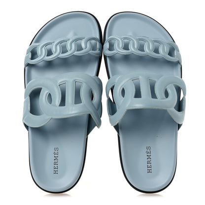 Hermes Nappa Extra Sandals 37.5 Bleu Jean 37.5 Bleu Jean 2 of 13