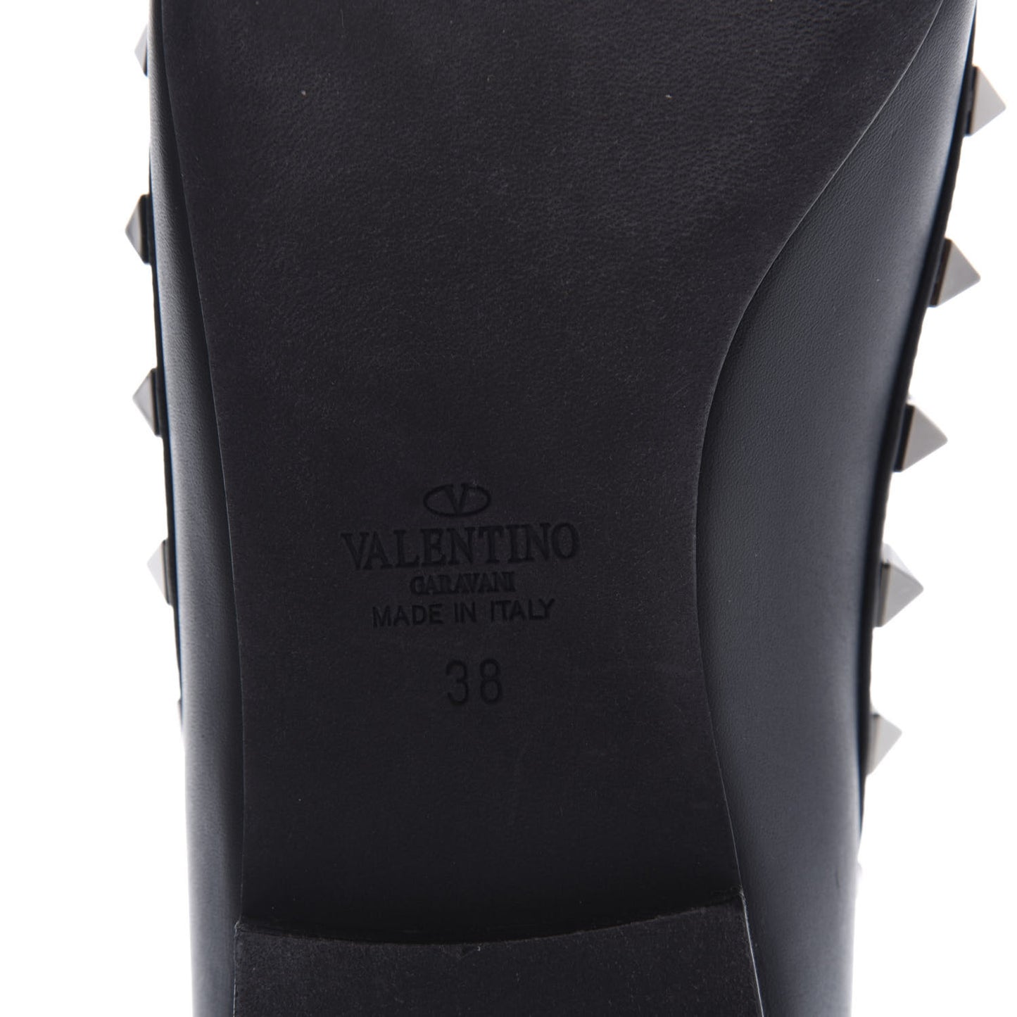 Nappa Rockstud Ballerina Flats 38 Black