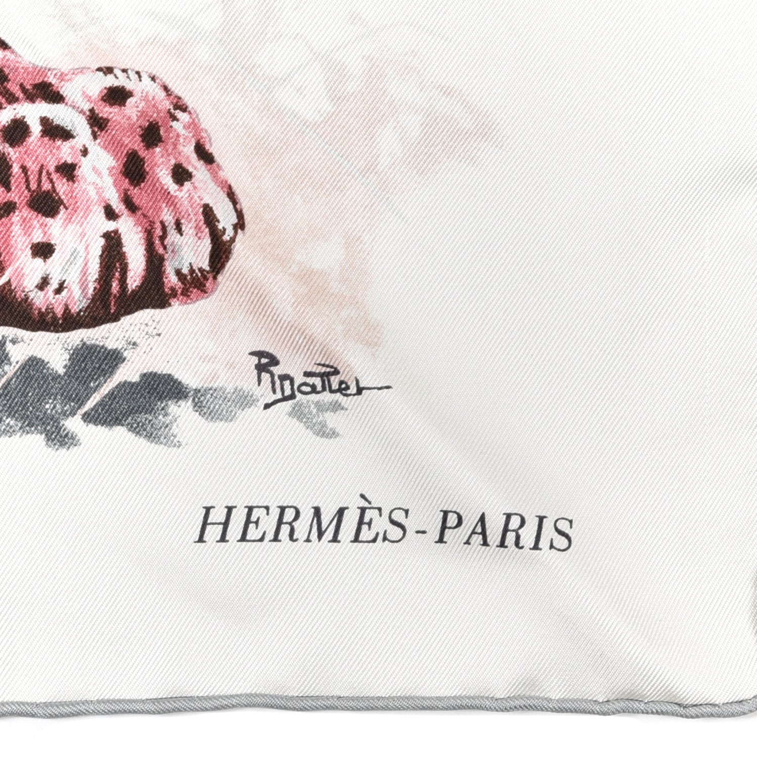 Hermes Silk Panthera Pardus Scarf 140 Gris Chine Rose Ardoise 3 of 4