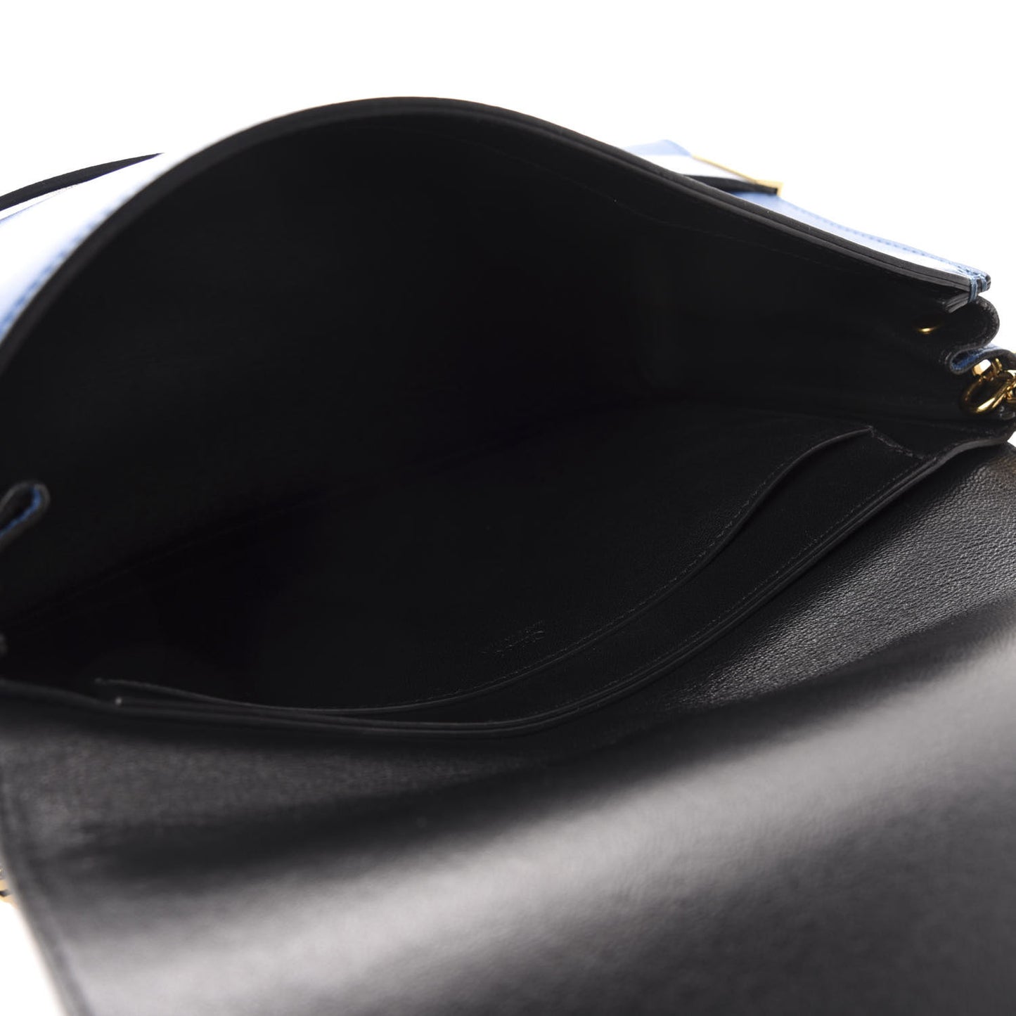 Lambskin Large Elle Chain Clutch Blue