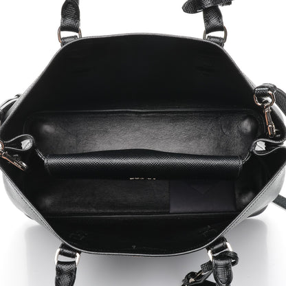 Prada Saffiano Cuir Small Double Handle Tote Black 5 of 6