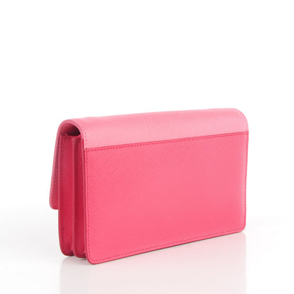 Prada Saffiano Lux Bi-Color Mini Crossbody Bag Peonia Geranio 3 of 8