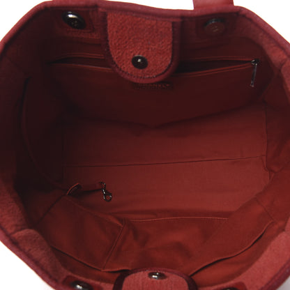 Chanel Lurex Boucle Large Deauville Tote Red 4 of 9