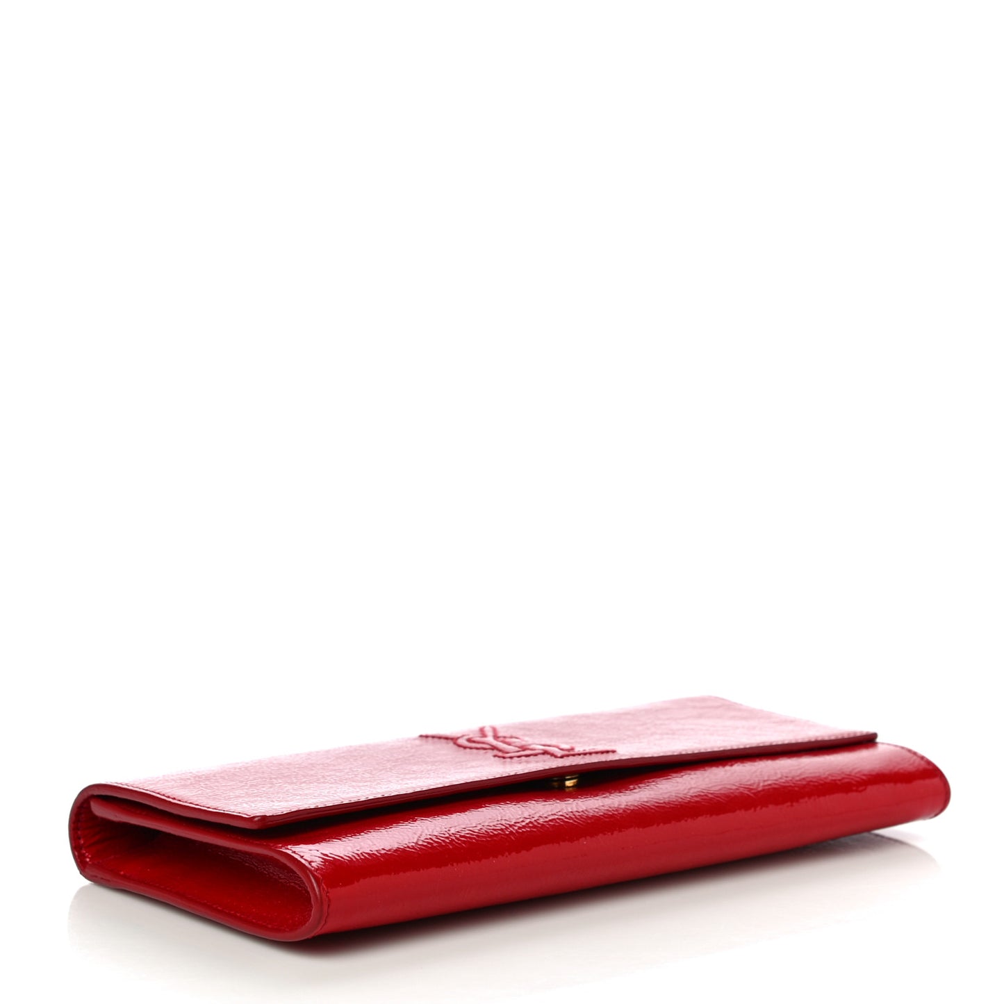 Textured Patent Small Belle De Jour Clutch Red