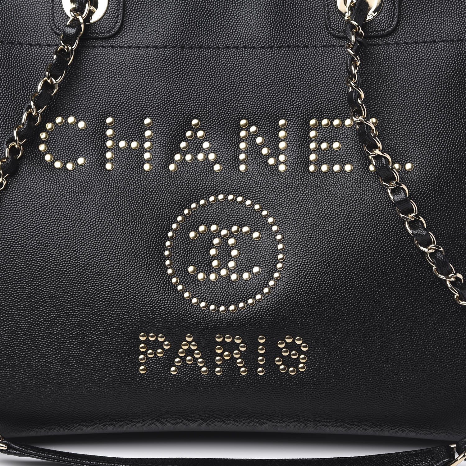 Chanel Caviar Medium Studded Deauville Tote Black 10 of 11