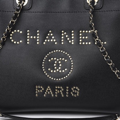 Chanel Caviar Medium Studded Deauville Tote Black 10 of 11