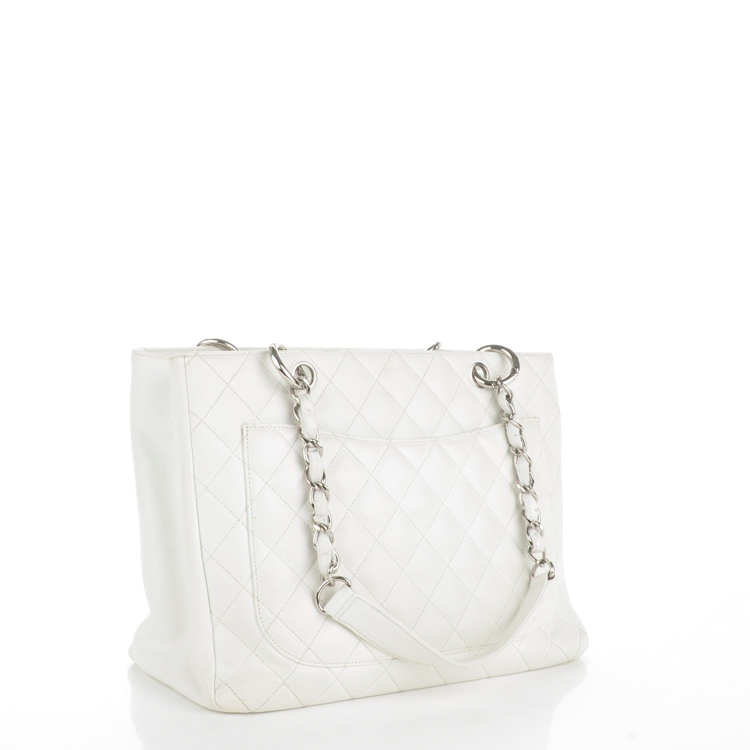 Chanel Caviar Quilted Grand Shopping Tote GST White 3 of 8