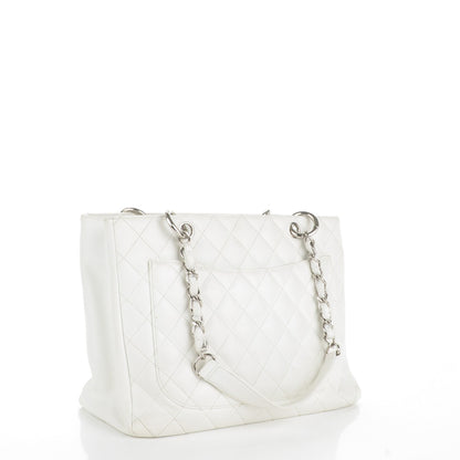 Chanel Caviar Quilted Grand Shopping Tote GST White 3 of 8