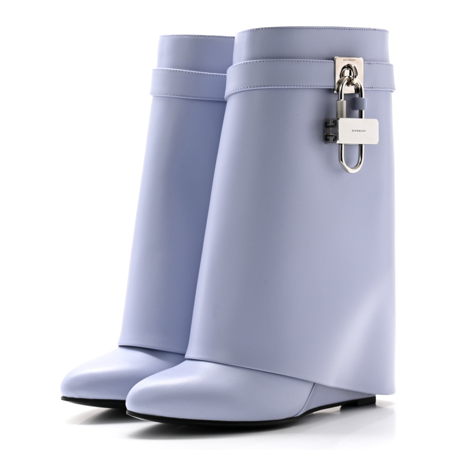 Givenchy Calfskin Shark Lock Ankle Boots 38.5 Lavender 3 of 12