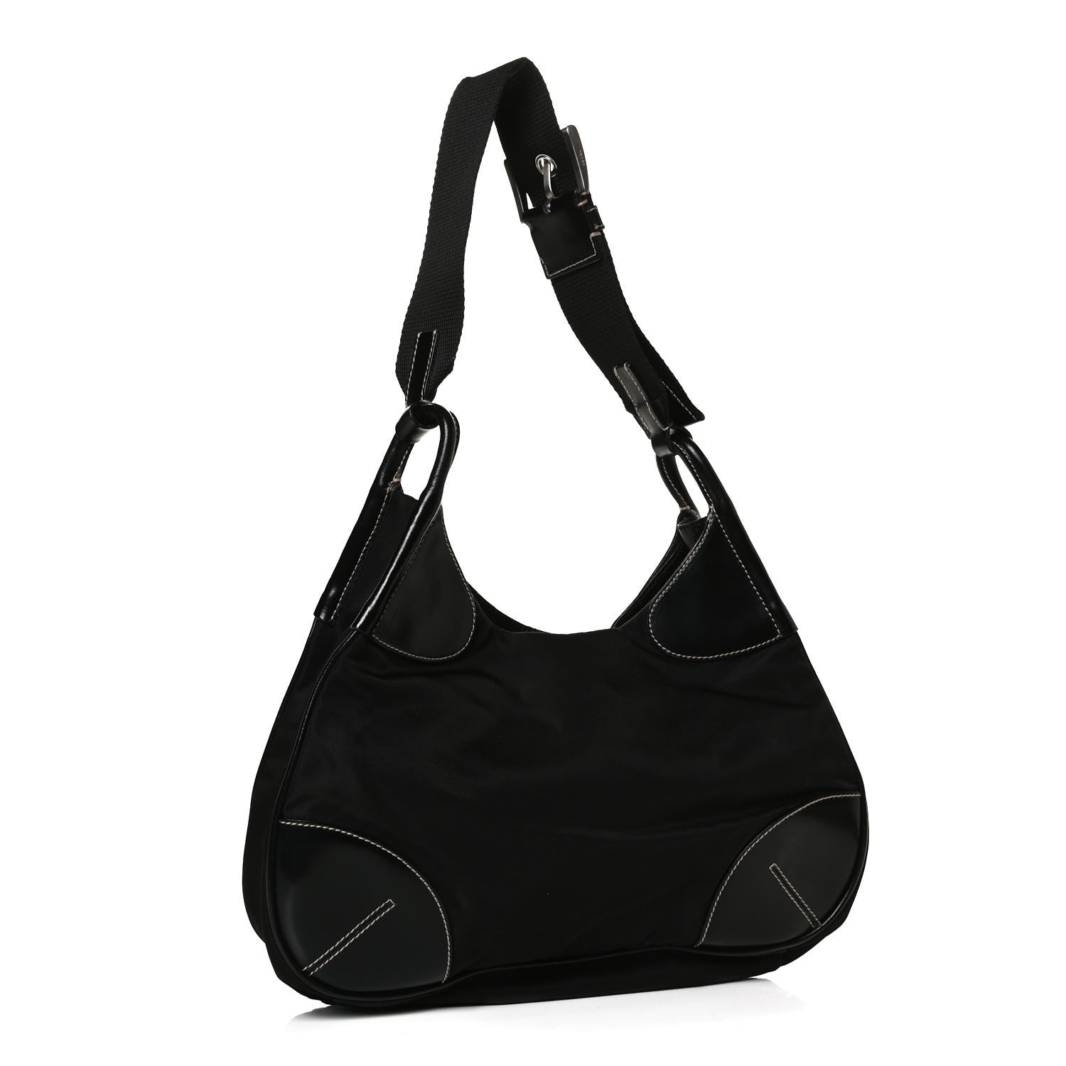 Prada Tessuto Nylon Hobo Black 3 of 16
