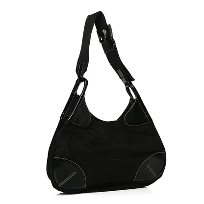Prada Tessuto Nylon Hobo Black 3 of 16
