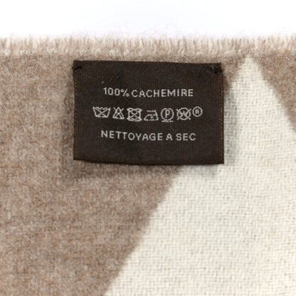 Hermes Cashmere Casaque Zig Zag Muffler Etoupe Ivory 5 of 5