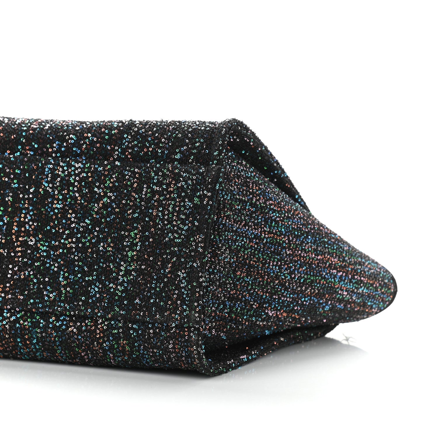 Calfskin Sequin Medium Deauville Tote Black