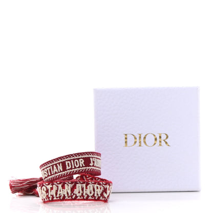 Christian Dior Woven Cotton J'Adior Friendship Bracelet Set Red 4 of 4