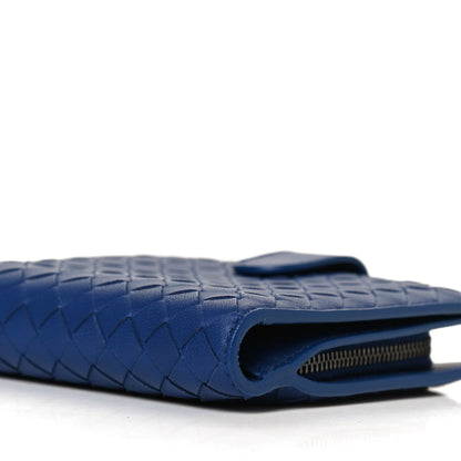 Bottega Veneta Nappa Intrecciato Mini Wallet Blue 8 of 11