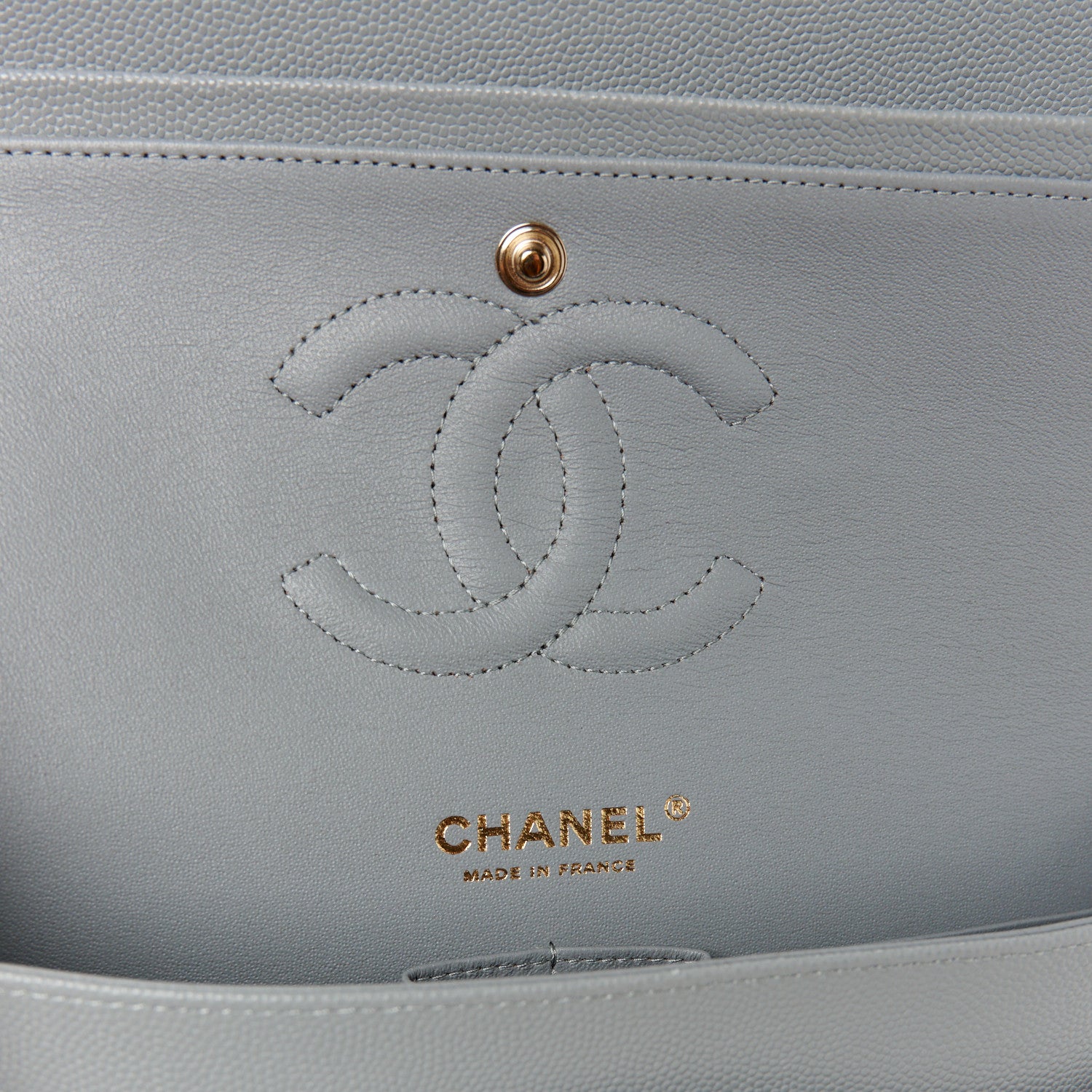 Chanel Caviar Quilted Medium Double Flap Grey 6 of 12