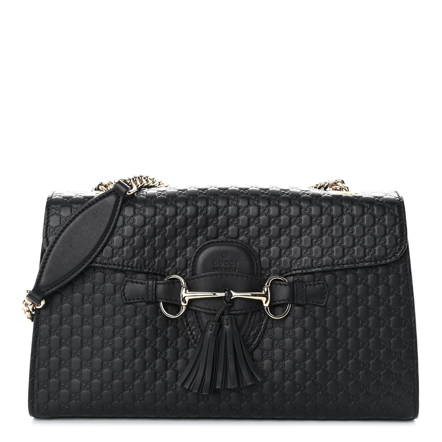 Microguccissima Medium Emily Chain Shoulder Bag Black