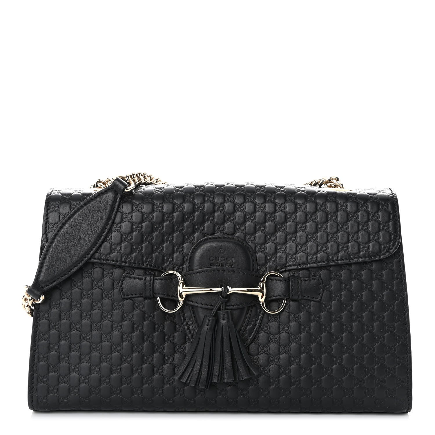 Gucci Microguccissima Medium Emily Chain Shoulder Bag Black 1 of 10