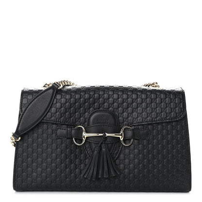 Gucci Microguccissima Medium Emily Chain Shoulder Bag Black 1 of 10