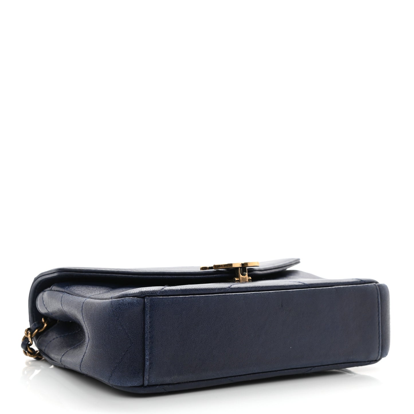 Lambskin Chevron Mini Coco Envelope Flap Navy